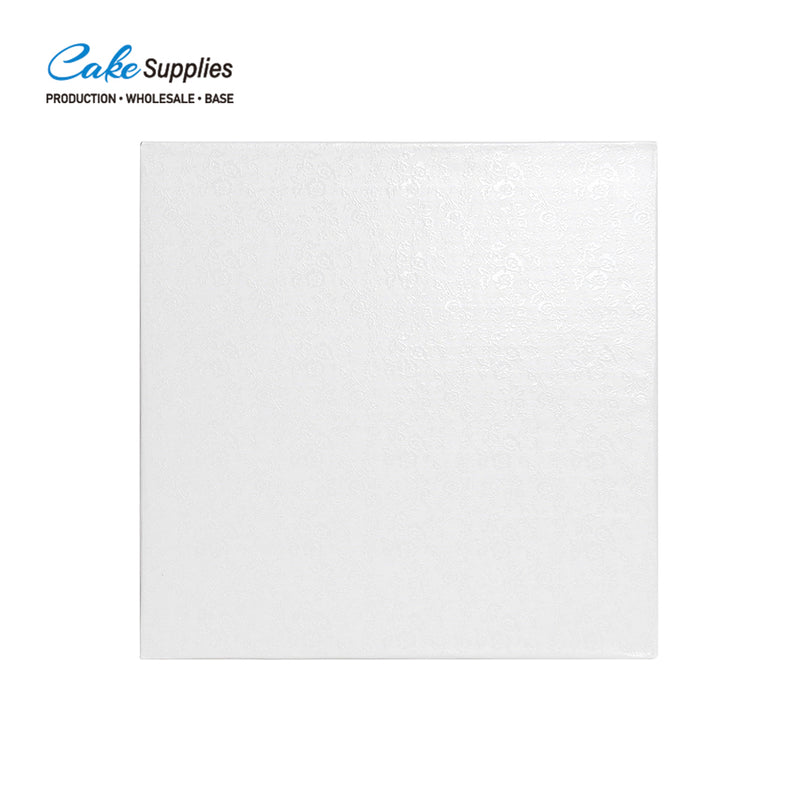 12mm White Square Wrapped Edges Cake Boards