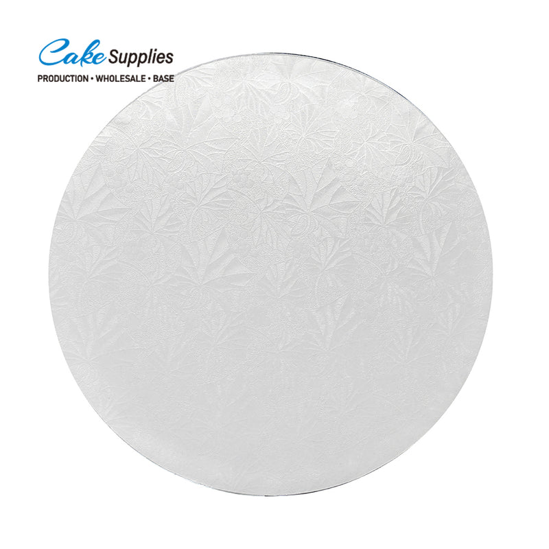 12mm White  Round Wrapped Edges Cake Boards